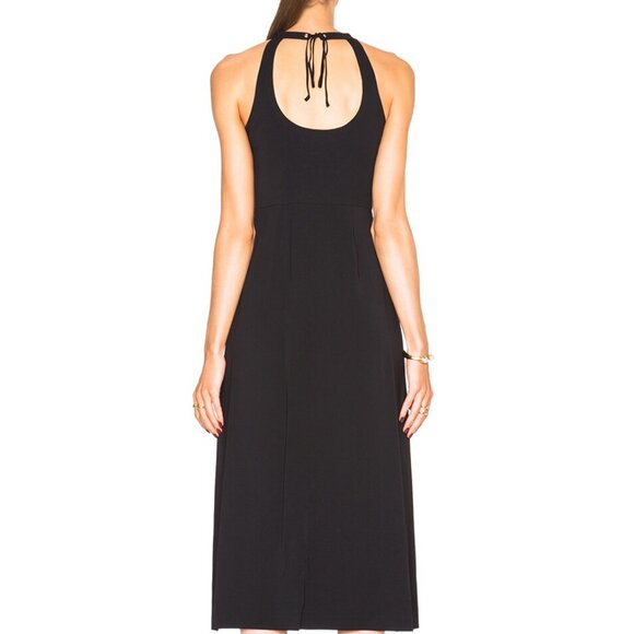 A.L.C. Leesa Tie Back Black Scuba Slit Midi Dress - Size 6 NWT Minimalist - Picture 2 of 15